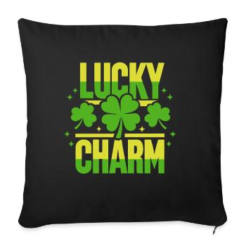 Lucky Charm - St. Patrick's Day - Irland - Sofakissenbezug 45 x 45 cm - Schwarz - Vorne