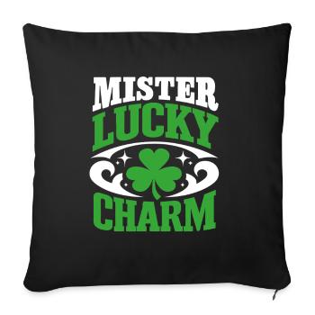 Mister Lucky Charm - Saint-Patrick - Irlande - Housse de coussin décorative 45 x 45 cm - noir - Devant