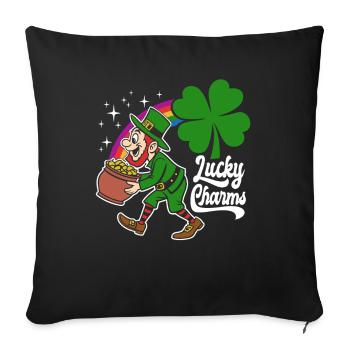 Lucky Charms - Leprechaun - St. Patrick's Day - Sofakissenbezug 45 x 45 cm - Schwarz - Vorne