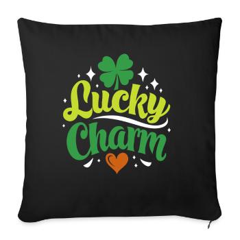 Lucky Charm - St. Patrick's Day - Irland - Sofakissenbezug 45 x 45 cm - Schwarz - Vorne