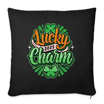 Lucky Charm - St. Patrick's Day - Irland - Sofakissenbezug 45 x 45 cm - Schwarz - Vorne