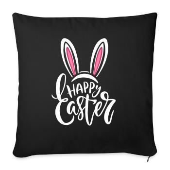 Happy Easter - Easter Bunny - Easter Egg - Gift - Sofa pillowcase 17,3'' x 17,3'' (45 x 45 cm) - black - Front