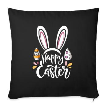 Happy Easter - Easter Bunny - Easter Egg - Gift - Sofa pillowcase 17,3'' x 17,3'' (45 x 45 cm) - black - Front