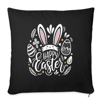 Happy Easter - Easter Bunny - Easter Egg - Gift - Sofa pillowcase 17,3'' x 17,3'' (45 x 45 cm) - black - Front
