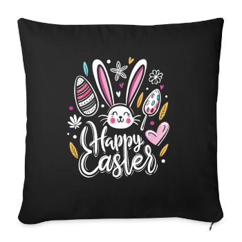 Happy Easter - Easter Bunny - Easter Egg - Gift - Sofa pillowcase 17,3'' x 17,3'' (45 x 45 cm) - black - Front
