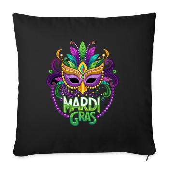 Mardi Gras - Karneval - Maske - Geschenk - Sofakissenbezug 45 x 45 cm - Schwarz - Vorne
