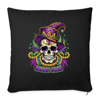 Mardi Gras - Karneval - Totenkopf - Geschenk - Sofakissenbezug 45 x 45 cm - Schwarz - Vorne