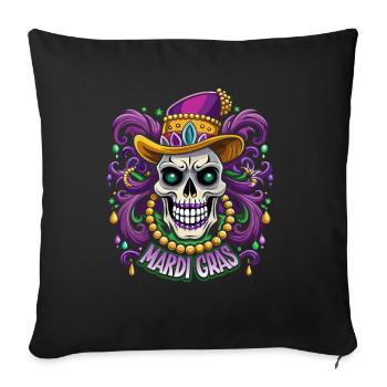 Mardi Gras, Karneval, New Orleans, Kostüm, Perlenk - Sofakissenbezug 45 x 45 cm - Schwarz - Vorne