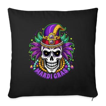 Mardi Gras - Karneval - Totenkopf - Geschenk - Sofakissenbezug 45 x 45 cm - Schwarz - Vorne