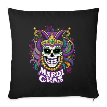 Mardi Gras - Karneval - Totenkopf - Geschenk - Sofakissenbezug 45 x 45 cm - Schwarz - Vorne