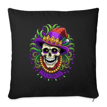 Mardi Gras - Karneval - Kostüm - Geschenk - Sofakissenbezug 45 x 45 cm - Schwarz - Vorne