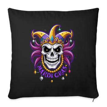 Mardi Gras - Karneval - Totenkopf - Geschenk - Sofakissenbezug 45 x 45 cm - Schwarz - Vorne