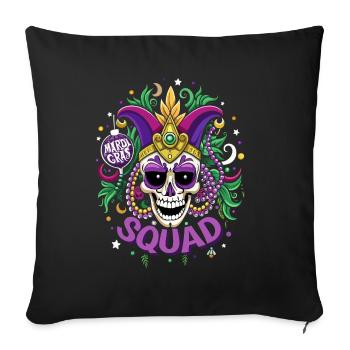 Mardi Gras - Crâne - Costume - Cadeau - Housse de coussin décorative 45 x 45 cm - noir - Devant