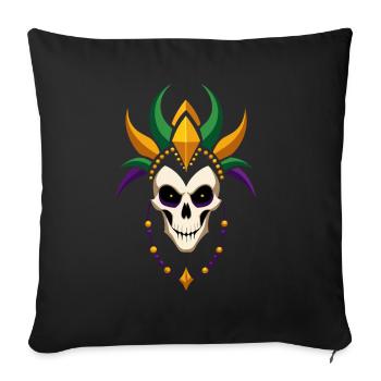 Mardi Gras - Carnival - Skull - Gift - Sofa pillowcase 17,3'' x 17,3'' (45 x 45 cm) - black - Front