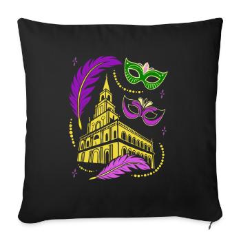Mardi Gras - Karneval - Maske - Geschenk - Sofakissenbezug 45 x 45 cm - Schwarz - Vorne