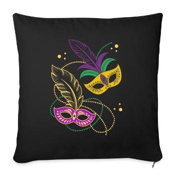 Mardi Gras - Karneval - Maske - Geschenk - Sofakissenbezug 45 x 45 cm - Schwarz - Vorne