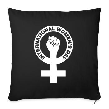 Journée internationale de la femme - Cadeau - Housse de coussin décorative 45 x 45 cm - noir - Devant
