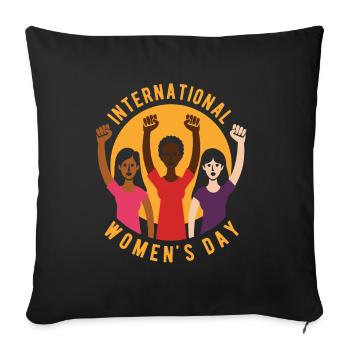 Journée internationale de la femme - Cadeau - Housse de coussin décorative 45 x 45 cm - noir - Devant