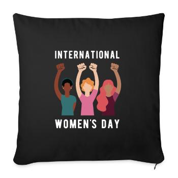 Journée internationale de la femme - Cadeau - Housse de coussin décorative 45 x 45 cm - noir - Devant