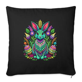Happy Easter - Easter Bunny - Easter Egg - Gift - Sofa pillowcase 17,3'' x 17,3'' (45 x 45 cm) - black - Front