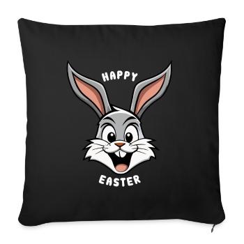Happy Easter - Easter Bunny - Easter Egg - Gift - Sofa pillowcase 17,3'' x 17,3'' (45 x 45 cm) - black - Front