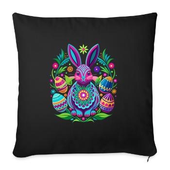 Happy Easter - Easter Bunny - Easter Egg - Gift - Sofa pillowcase 17,3'' x 17,3'' (45 x 45 cm) - black - Front