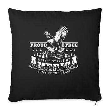 Fiers et libres - Amérique - La patrie des braves - Housse de coussin décorative 45 x 45 cm - noir - Devant