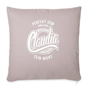 Vorname Claudia - Namenstag - Geschenk - Sofakissenbezug 45 x 45 cm - helles Taupe - Vorne