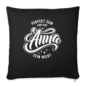 Vornamen Anna - Namenstag - Geschenk - Sofakissenbezug 45 x 45 cm - Schwarz - Vorne