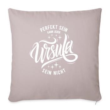 Vornamen Ursula - Namenstag - Geschenk - Sofakissenbezug 45 x 45 cm - helles Taupe - Vorne
