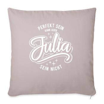 Vornamen Julia - Namenstag - Geschenk - Sofakissenbezug 45 x 45 cm - helles Taupe - Vorne