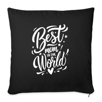 Meilleure Maman du Monde - Fête des Mères - Dire - Housse de coussin décorative 45 x 45 cm - noir - Devant