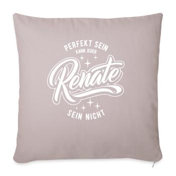 Vorname Renate - Namenstag - Geschenk - Sofakissenbezug 45 x 45 cm - helles Taupe - Vorne