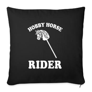 Hobby Horse Rider - Hobby Horse - Cadeau - Housse de coussin décorative 45 x 45 cm - noir - Devant