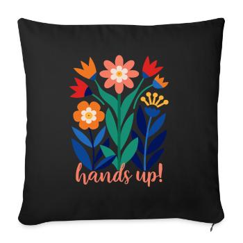 Flowers - Spring - Summer - Blossoms - Sofa pillowcase 17,3'' x 17,3'' (45 x 45 cm) - black - Front