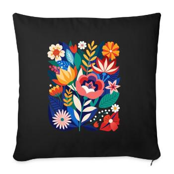 Flowers - Spring - Summer - Blossoms - Sofa pillowcase 17,3'' x 17,3'' (45 x 45 cm) - black - Front
