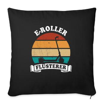 E-Roller Flüsterer E-Scooter, Elektro Roller - Sofakissenbezug 45 x 45 cm - Schwarz - Vorne