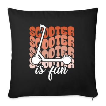 Le scooter est amusant - E-Scooter, Scooter électrique - Housse de coussin décorative 45 x 45 cm - noir - Devant