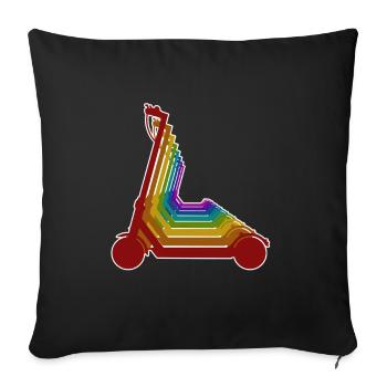 E-scooter, scooter électrique avec batterie - Housse de coussin décorative 45 x 45 cm - noir - Devant