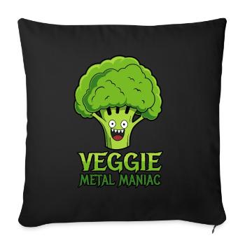 Veggie Metal Maniac - Vegan Music - Saying - Sofa pillowcase 17,3'' x 17,3'' (45 x 45 cm) - black - Front