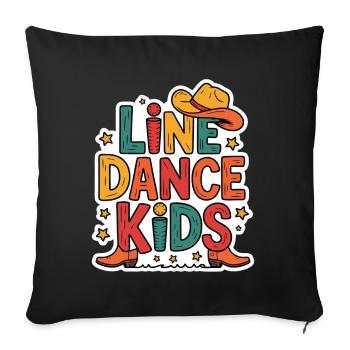Line Dance Kids Kids Dancing Line Dance - Sofa pillowcase 17,3'' x 17,3'' (45 x 45 cm) - black - Front