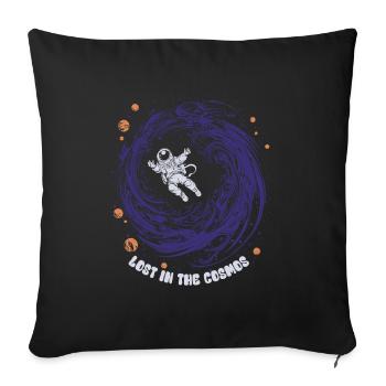 Perdu dans le cosmos - Astronaute - Espace - Housse de coussin décorative 45 x 45 cm - noir - Devant