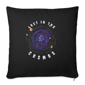 Perdu dans le cosmos - Astronaute - Espace - Housse de coussin décorative 45 x 45 cm - noir - Devant