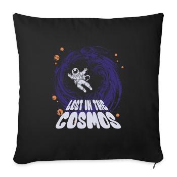 Perdu dans le cosmos - Astronaute - Espace - Housse de coussin décorative 45 x 45 cm - noir - Devant