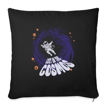 Perdu dans le cosmos - Astronaute - Espace - Housse de coussin décorative 45 x 45 cm - noir - Devant