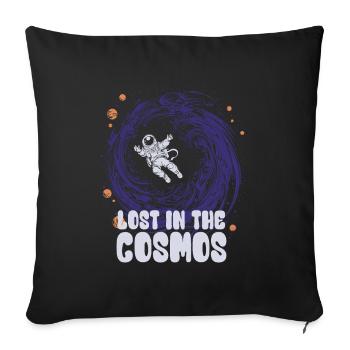 Perdu dans le cosmos - Astronaute - Espace - Housse de coussin décorative 45 x 45 cm - noir - Devant