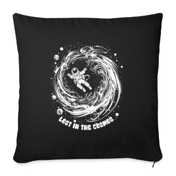 Perdu dans le cosmos - Astronaute - Espace - Housse de coussin décorative 45 x 45 cm - noir - Devant