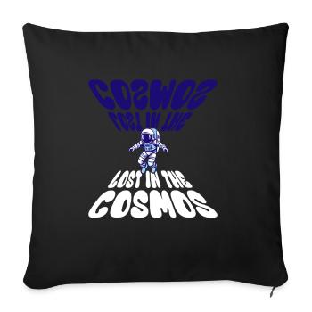 Perdu dans le cosmos - Astronaute - Espace - Housse de coussin décorative 45 x 45 cm - noir - Devant