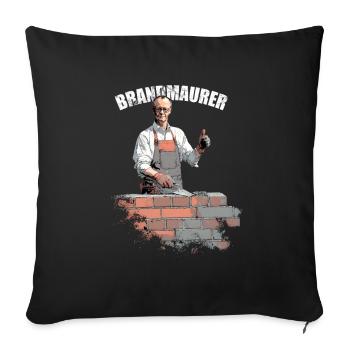 Merz - Brandmaurer - Brandmauer gegen rechts - Sofakissenbezug 45 x 45 cm - Schwarz - Vorne