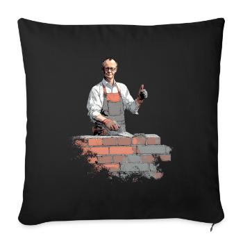 Merz - Mauer - Brandmauer gegen rechts - Sofakissenbezug 45 x 45 cm - Schwarz - Vorne